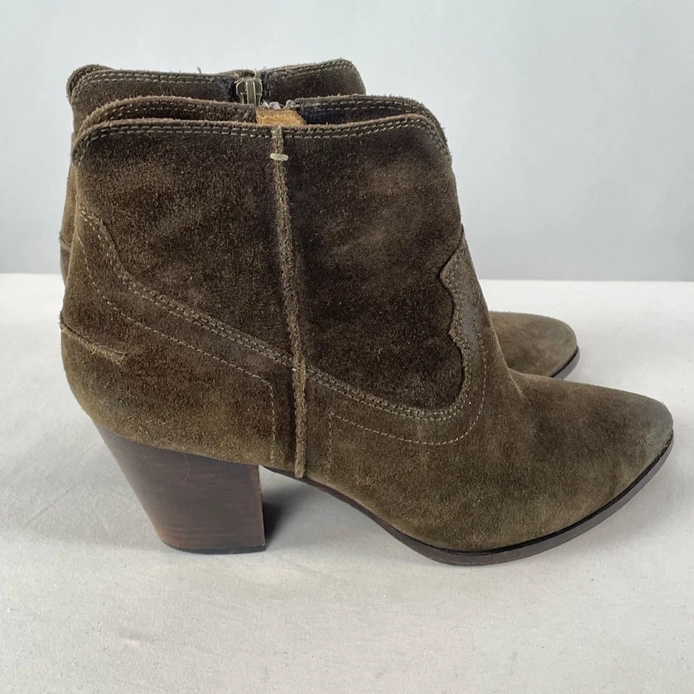 Frye Renee Seam Suede Short‎ Boot in Brown Size 10